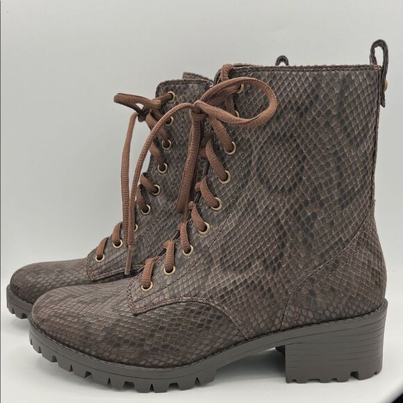 True Craft Raylee Brown Lace-Up Ankle Boots W8 - Picture 3 of 8